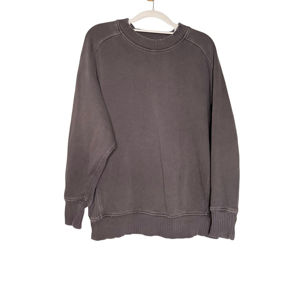 Aerie dark grey oversized crewneck sweater comfort boxy lounge